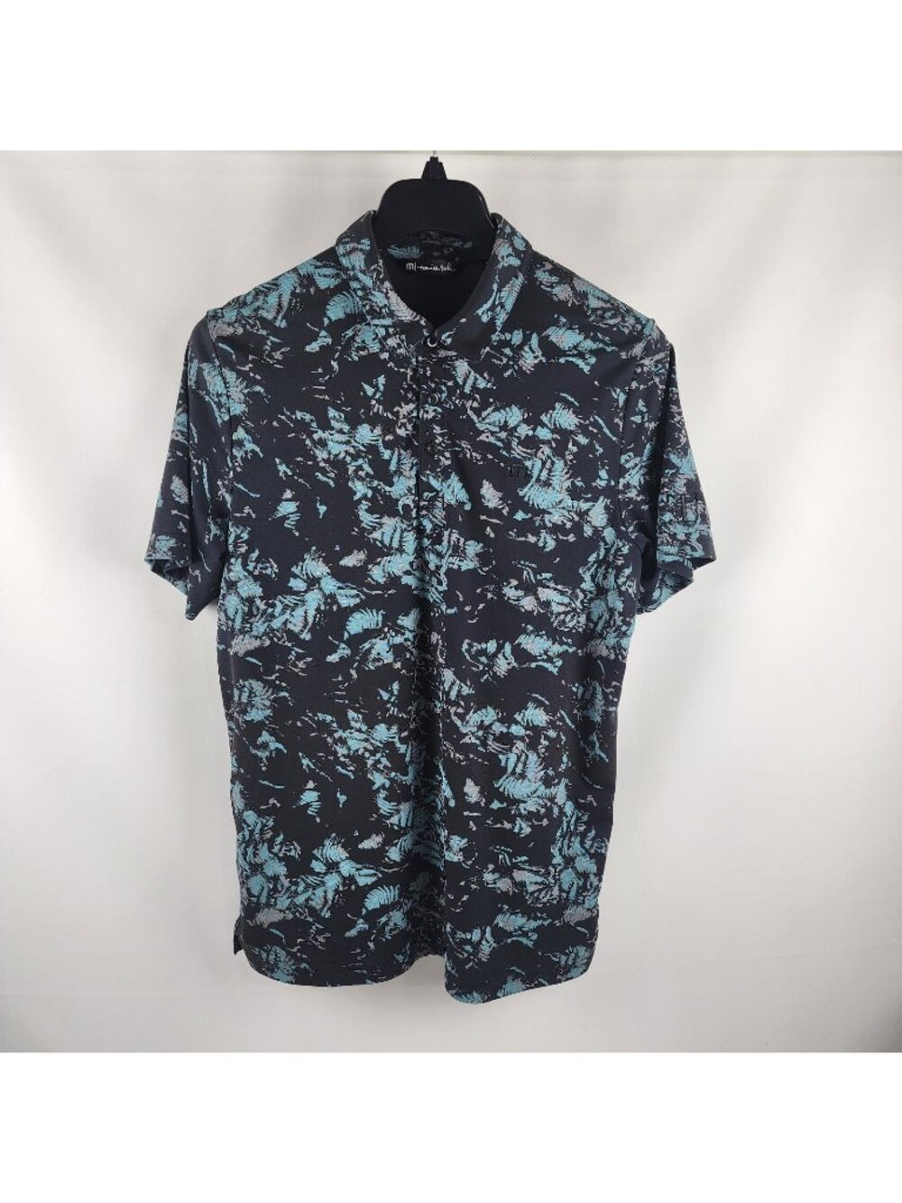 Travis Mathew Shirt Men Large Multi Floral Print Alley Oop S/S Polo 1MV104